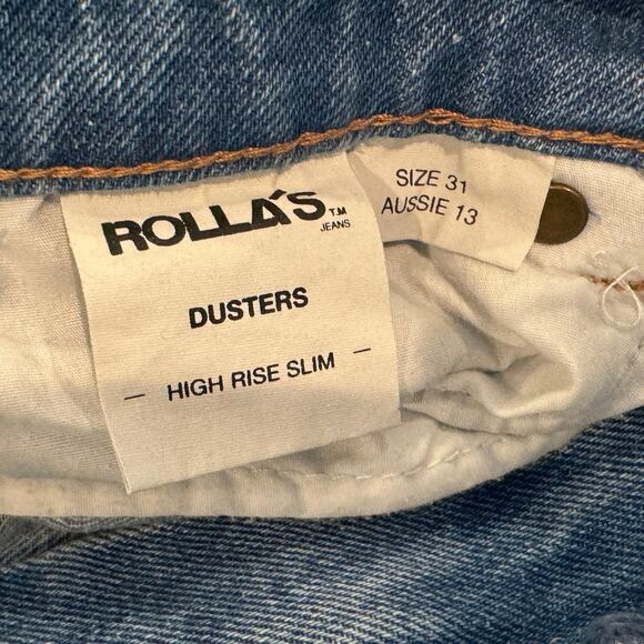 ROLLA'S Duster High Rise Slim Straight Jeans In Old Stone Size 31 - Picture 11 of 15